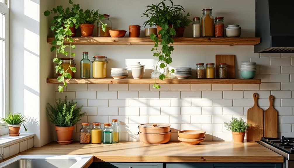 open kitchen shelving decor