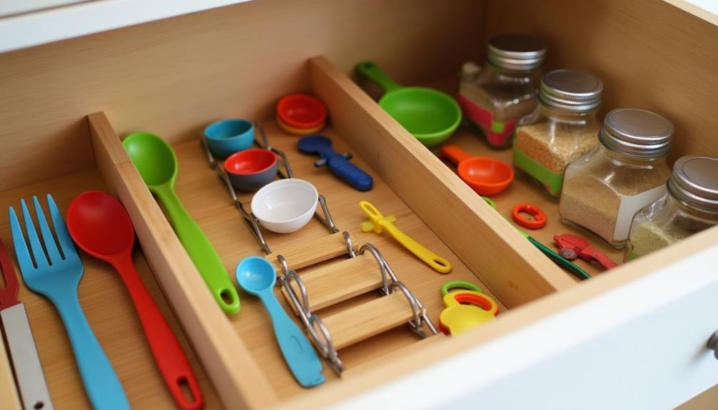 organizing kitchen drawer contents