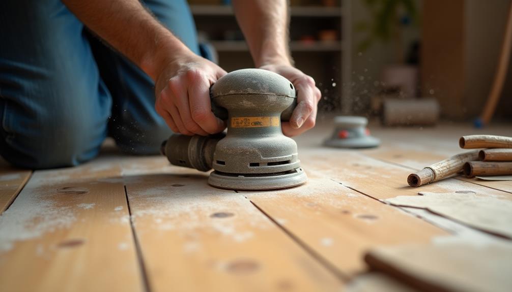 smoothing hardwood floor surfaces